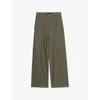 Zadig & Voltaire Womens Pinto Wide-leg Cotton-canvas Trousers Leaves In Green