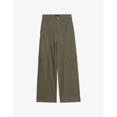 ZADIG & VOLTAIRE WOMENS LEAVES PINTO WIDE-LEG COTTON-CANVAS TROUSERS