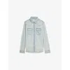 Zadig & Voltaire Womens Light Blue Saby Flap-pocket Denim Shirt In Blue