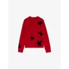Zadig & Voltaire Womens Love Markuz Star-pattern Cashmere Jumper Xs In Red