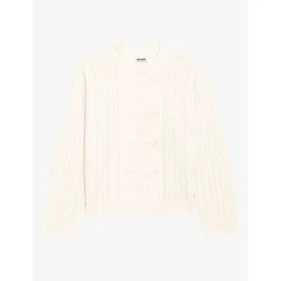 Zadig & Voltaire Womens Markuz Pointelle-knit Wool And Cashmere-blend Jumper Ecru Xs In Neutral