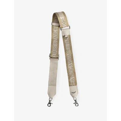 Zadig & Voltaire Womens Multicolor Logo-print Woven Shoulder Strap