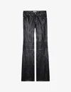 Zadig & Voltaire Paulin Leather Trousers In Noir