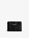 Zadig & Voltaire Quilted-leather Emblem-detail Card Holder In Noir