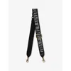 Zadig & Voltaire Womens Noir Silver Logo-print Woven Shoulder Strap