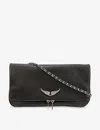 Zadig & Voltaire Rock Leather Cross-body Bag In Noir Silver