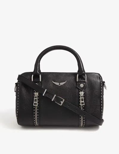 Zadig & Voltaire Xs Sunny Grained Leather Shoulder Bag In Noir