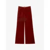 Zadig & Voltaire Womens Burn Panol Wide-leg Cotton-velvet Trousers In Red