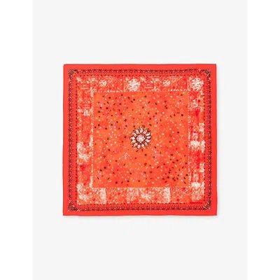 Zadig & Voltaire Womens Passion Blondie Bandana-print Silk Scarf In Red