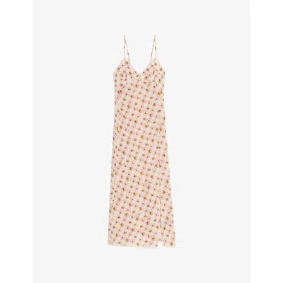 Zadig & Voltaire Womens Pear Ramelil Floral-print Woven Maxi Dress In Neutral