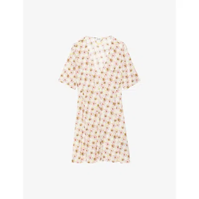 Zadig & Voltaire Womens Pear Rodalas Floral-print Woven Mini Dress In Green