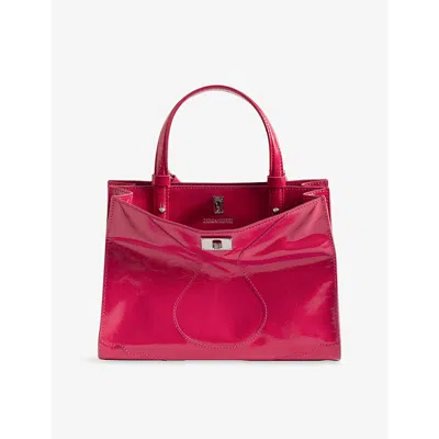 Zadig & Voltaire Womens Podium Jack Branded Patent-leather Handbag In Red
