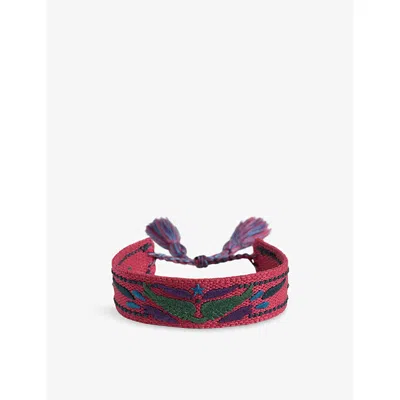 Zadig & Voltaire Womens Podium Love Woven Bracelet In Pink