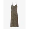 Zadig & Voltaire Womens Leaves Ramelil Leopard-print Woven Midi Dress Xs In Green