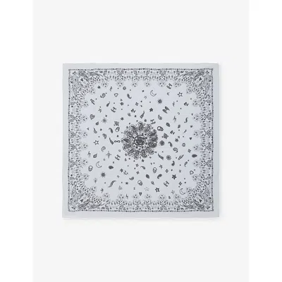 Zadig & Voltaire Womens Zadig&voltaire Blondie Bandana Square Silk Scarf In Gray