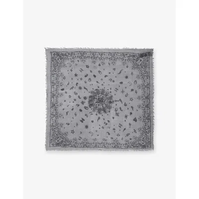 Zadig & Voltaire Womens Road Nuage Cashmere Bandana Scarf In Gray