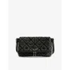 Zadig & Voltaire Quilted Wing-embellished Chain-strap Bag In Black