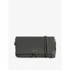 Zadig & Voltaire Womens Road Silver Rock Grained Leather Clutch