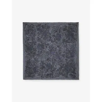 Zadig & Voltaire Womens Road  X Kerry Rose Graphic-print Modal Scarf In Gray
