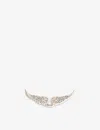 Zadig & Voltaire Womens Shiny White/crystal Swing Your Wings Rhinestone-encrusted Metal Badg