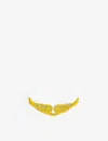 Zadig & Voltaire Womens Shiny Yellow/ Crystal Swing Your Wings Rhinestone-encrusted Metal Badg