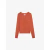 Zadig & Voltaire Womens Sayan Wing-embellished Long-sleeve Cotton-blend Jumper Sienna In Orange