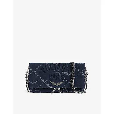 Zadig & Voltaire Womens Zadig&voltaire Rock Denim Clutch Bag