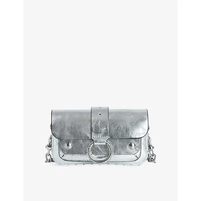 Zadig & Voltaire Womens Silver Kate Branded Leather Wallet Bag