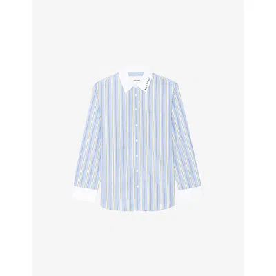Zadig & Voltaire Womens Sixtine Morning Relaxed-fit Striped Cotton Shirt Xs In Blue