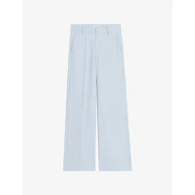 Zadig & Voltaire Womens Sky Panol Wide-leg Woven Trousers In Blue