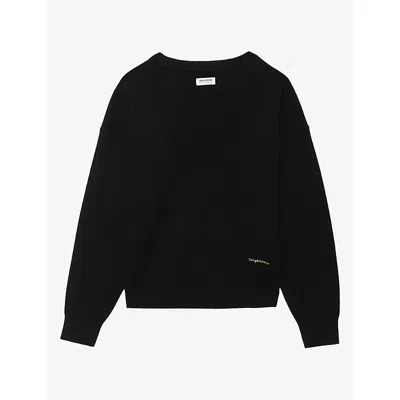 Zadig & Voltaire Womens Soulu V-neck Wool And Cashmere Jumper Black Xs