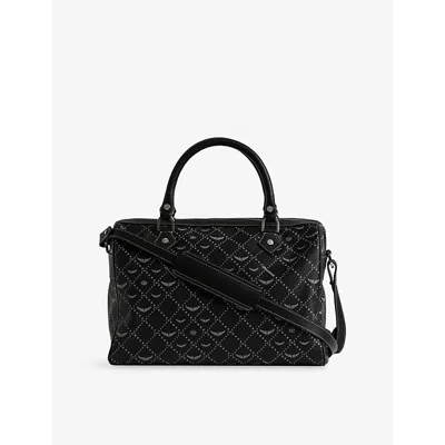 Zadig & Voltaire Womens Zadig&voltaire Sunny Vibe Medium Monogram Faux-leather Shoulder Bag In Black