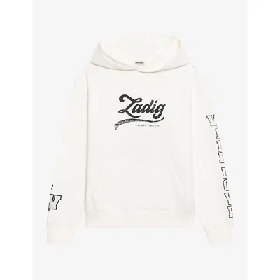 Zadig & Voltaire Womens Sweela Logo-print Cotton Hoody Judo In White