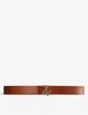 Zadig & Voltaire Zv Initiale Leather Belt In Tan