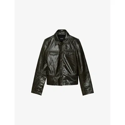 Zadig & Voltaire Womens Tilleul Liam Chest-pocket Denim Jacket In Black