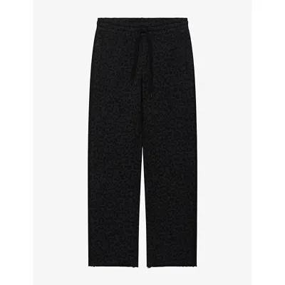 Zadig & Voltaire Womens Zadig&voltaire Chilloh Leopard-print Cotton Jogging Bottoms In Black