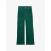 Zadig & Voltaire Womens Emerald Evy Wide-leg Mid-rise Stretch-cotton Corduroy Trousers In Green