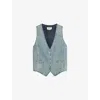 Zadig & Voltaire Womens Light Blue Gillier V-neck Patch-pocket Denim Waistcoat In Blue