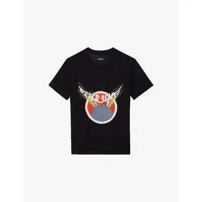 Zadig & Voltaire Embellished Graphic T-shirt In Black