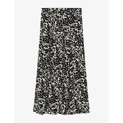 Zadig & Voltaire Womens Zadig&voltaire Joyo Graphic-print Woven Midi Skirt In Black