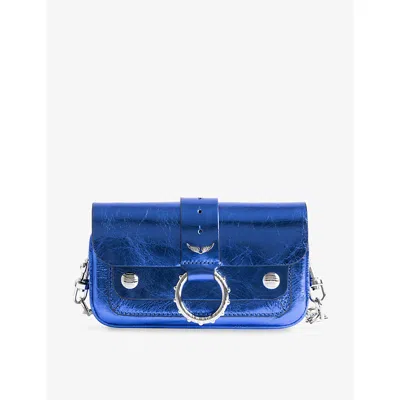 Zadig & Voltaire Womens Electric Kate Branded Leather Wallet Bag In Blue