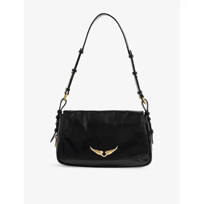 Zadig & Voltaire Womens Black Le Zouzou Patent-leather Shoulder Bag