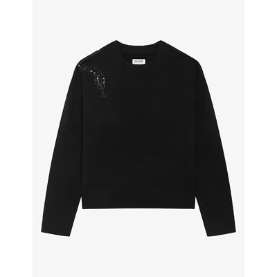 Zadig & Voltaire Markuz Embellished Sweater In Black