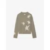 Zadig & Voltaire Markuz Intarsia Star Cashmere Crewneck Sweater In Gray