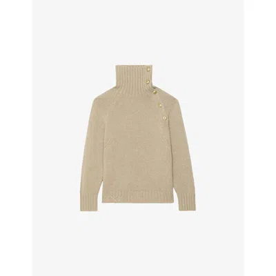 Zadig & Voltaire Womens Zadig&voltaire Mora Funnel-neck Cashmere Jumper In Neutral