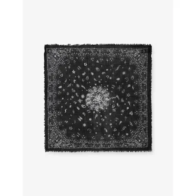 Zadig & Voltaire Womens Black Nuage Cashmere Bandana Scarf