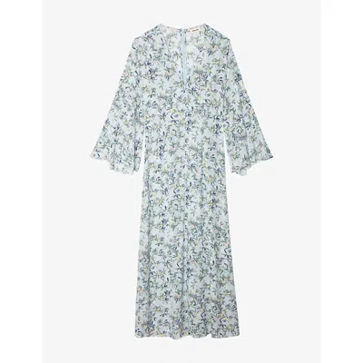 Zadig & Voltaire Womens Cloud Rasato V-neck Floral-print Woven Maxi Dress Xs