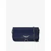 Zadig & Voltaire Womens Rock Grained Leather Clutch Electric