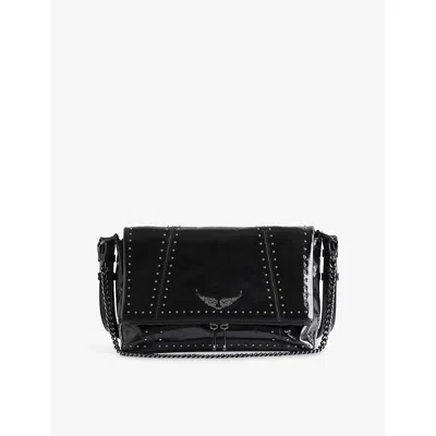 Zadig & Voltaire Womens Black Rocky Ii Patent-leather Shoulder Bag