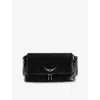 Zadig & Voltaire Womens Black Rocky Ii Wing-embellished Leather Cross-body Bag In Black